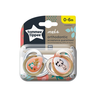 Tommee Tippee MODA Soother, (0-6 months), Pack of 2 -Girl
